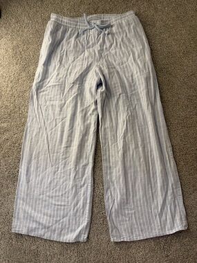 Target Light Blue and White Striped Kids Sweatpants